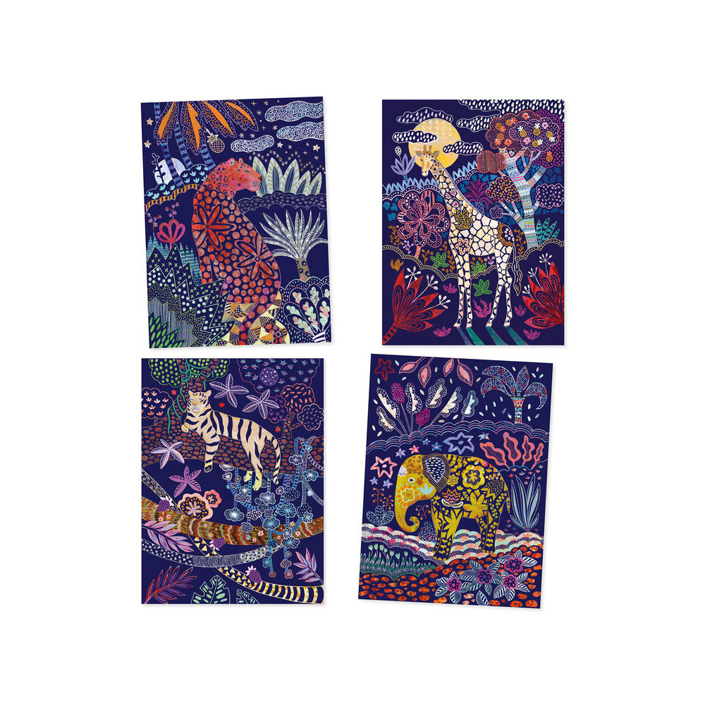 8pc Djeco Lush Nature Scratch Cards w/ Stylus Activity Kit 6y+