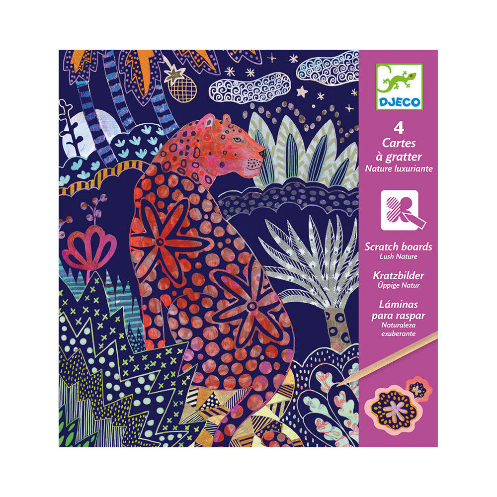 8pc Djeco Lush Nature Scratch Cards w/ Stylus Activity Kit 6y+