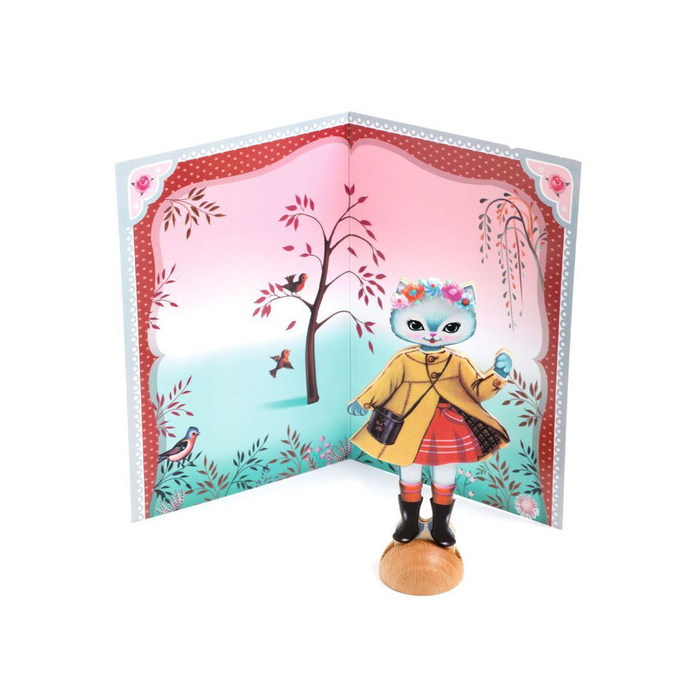 9pc Djeco Little Wardrobe Paper Doll Dress Up Collage Set Kids 3y+