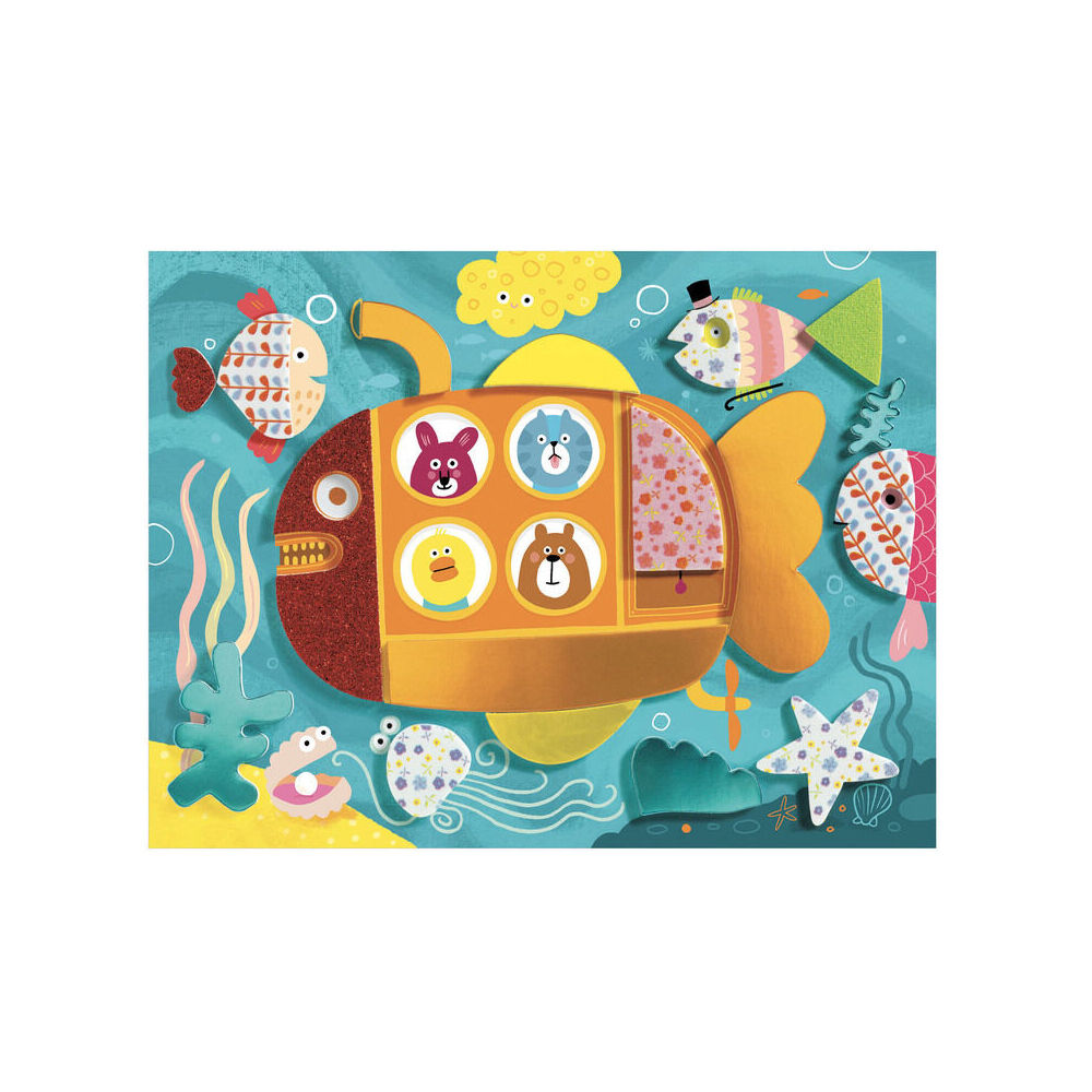 12pc Djeco Foam Fun Collage Activity Kit Set Kids 3y+