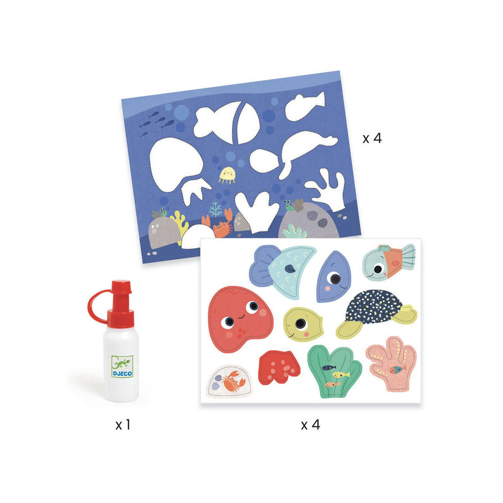 Djeco My First Collage Pre-Cut Cardboard DIY Kit Kids Toy 18m+