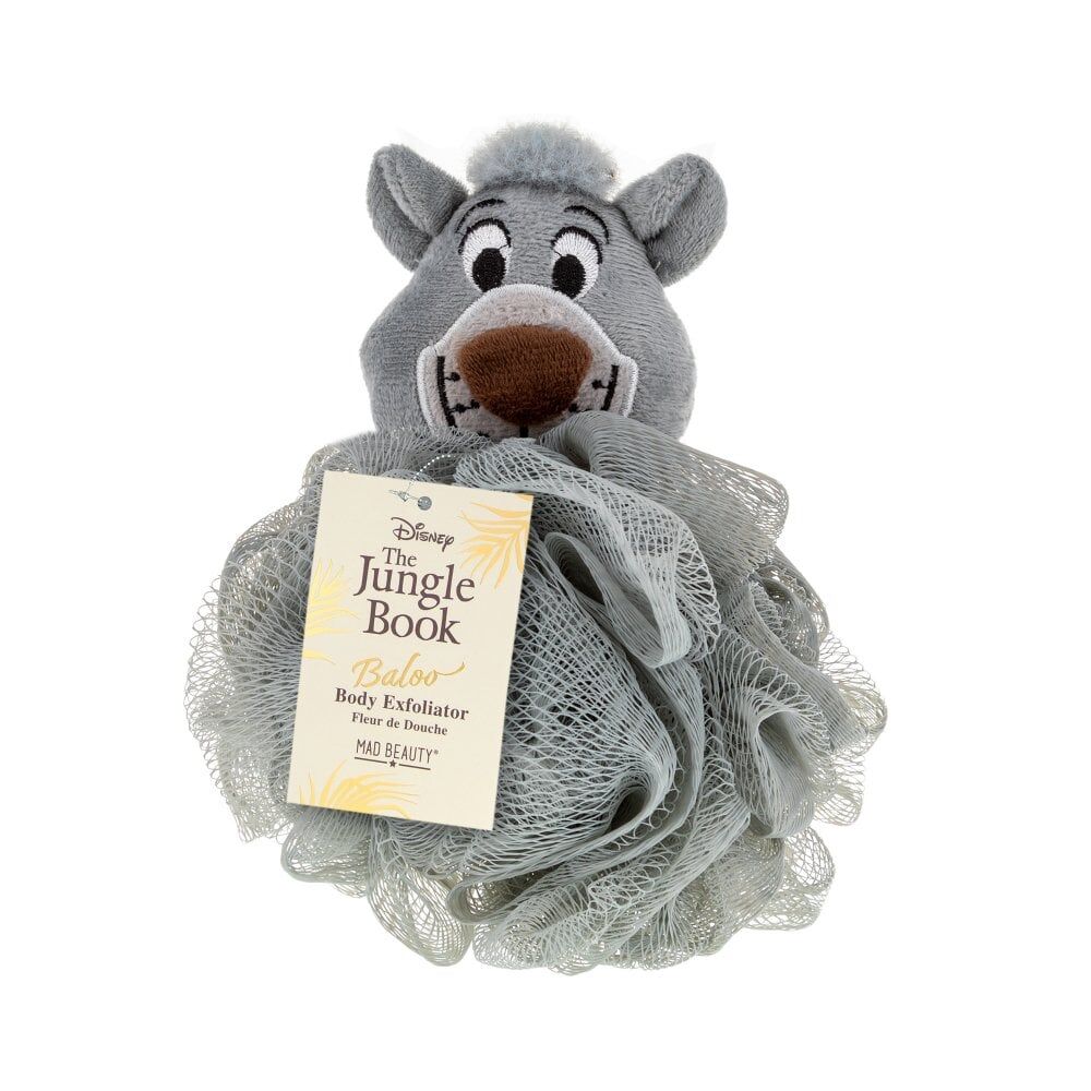 2PK Disney The Jungle Book Baloo Body Exfoliator Shower Loofah Puff Grey