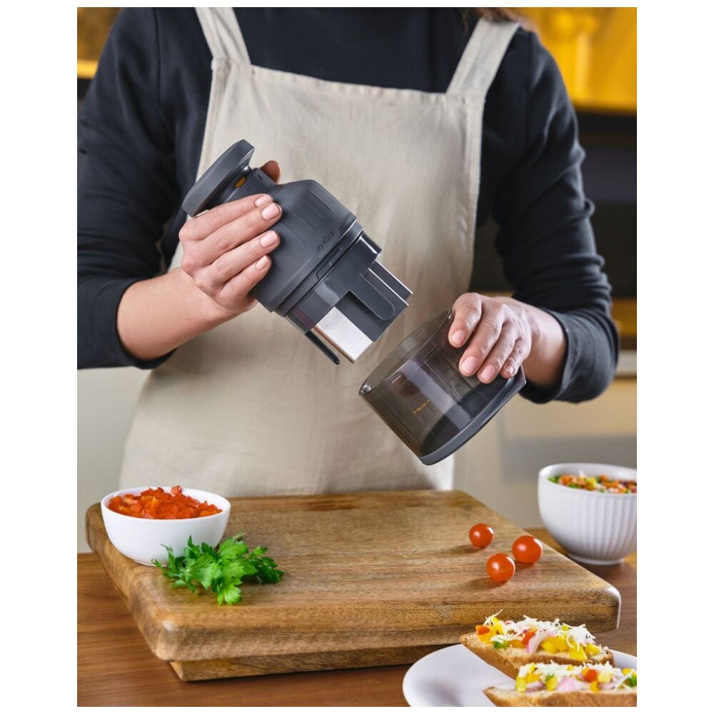 Zyliss Zick-Zick 3 Manual Food Chopper/Processor Kitchen Gadget/Tool Dark Grey