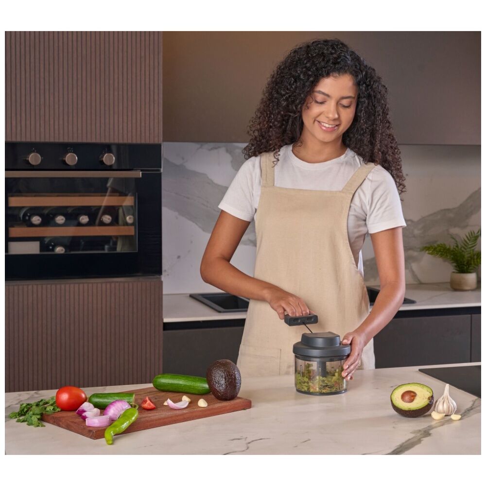 Zyliss Easy Pull Manual Food Processor Kitchen Gadget/Accessory Dark Grey