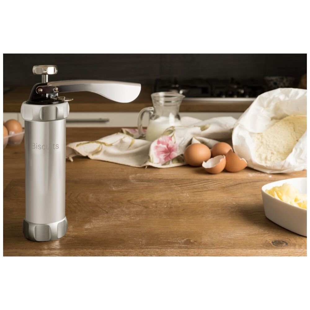 Marcato Aluminium Classic Biscuit Press Premium W/ 20 Dies Silver