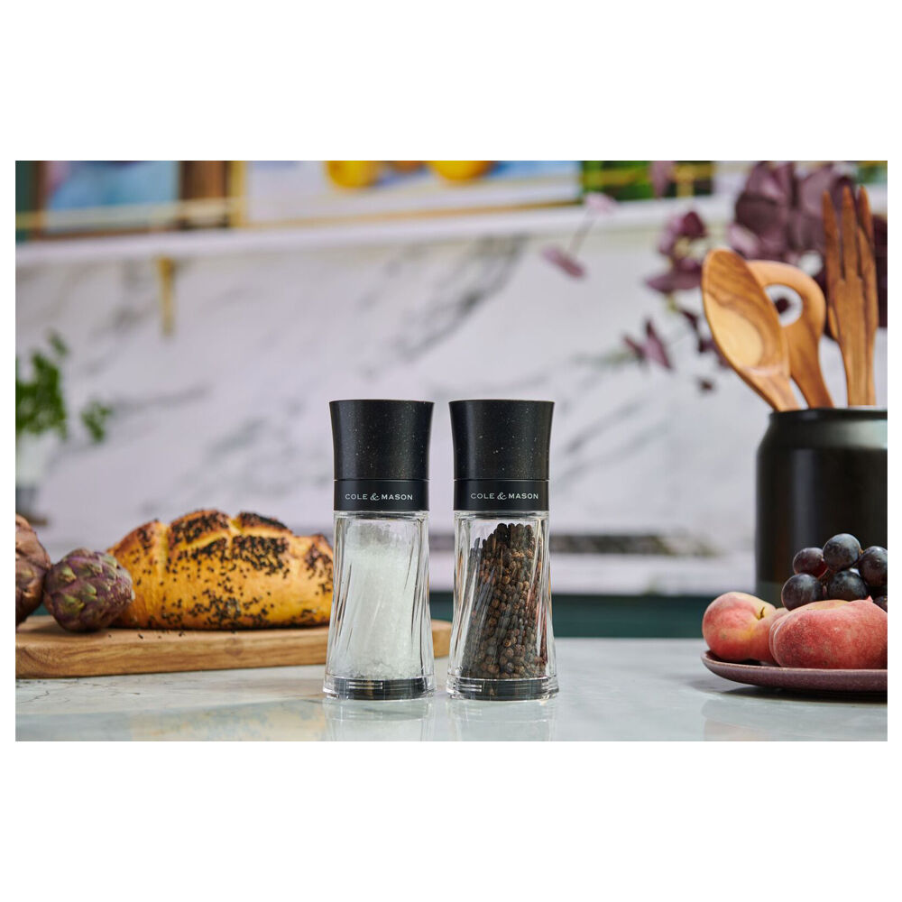 Cole & Mason Warwick Inverta Salt Pepper Mill Grinder Gift Set 15.9x17.7cm Black