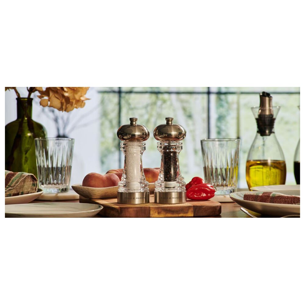Cole & Mason Clovelly Salt Pepper Mill Grinder Gift Set 5.8x14.9cm Silver