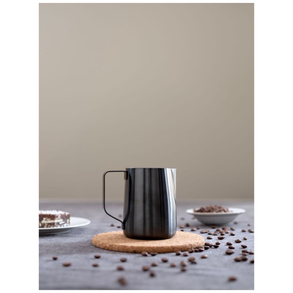 2PK Euroline Stainless Steel PVD Milk Jug for Frothing Coffee Making 600ml Black