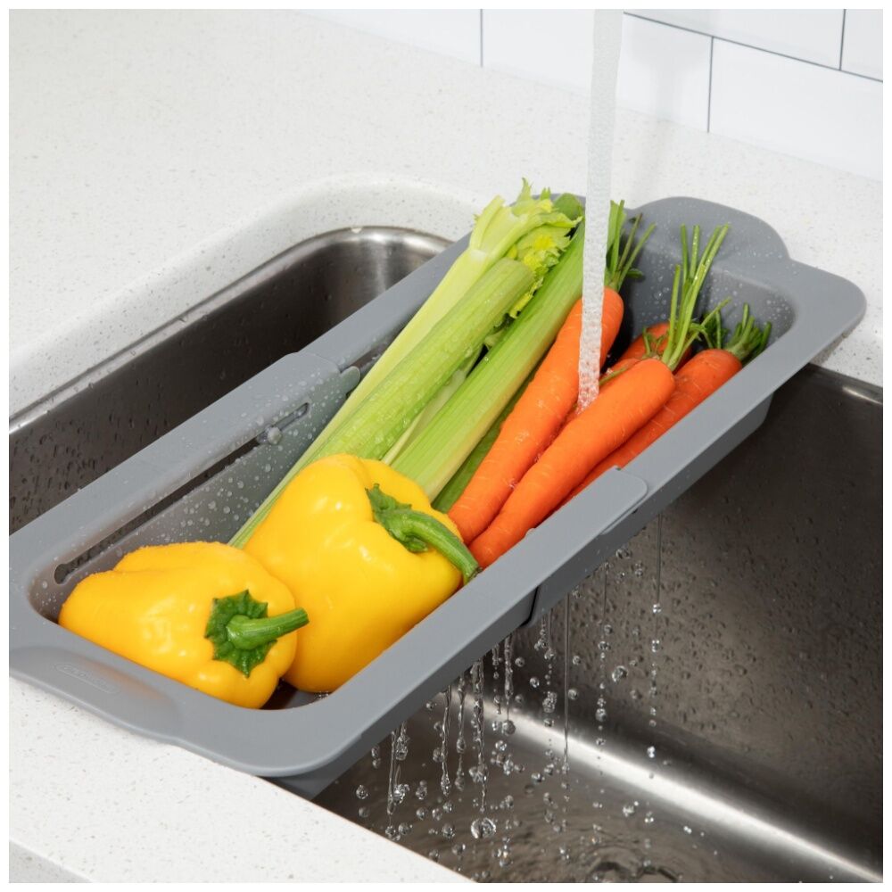 Progressive Expandable Sink Colander Non-Slip Handles Food-Safe Kitchen Tool
