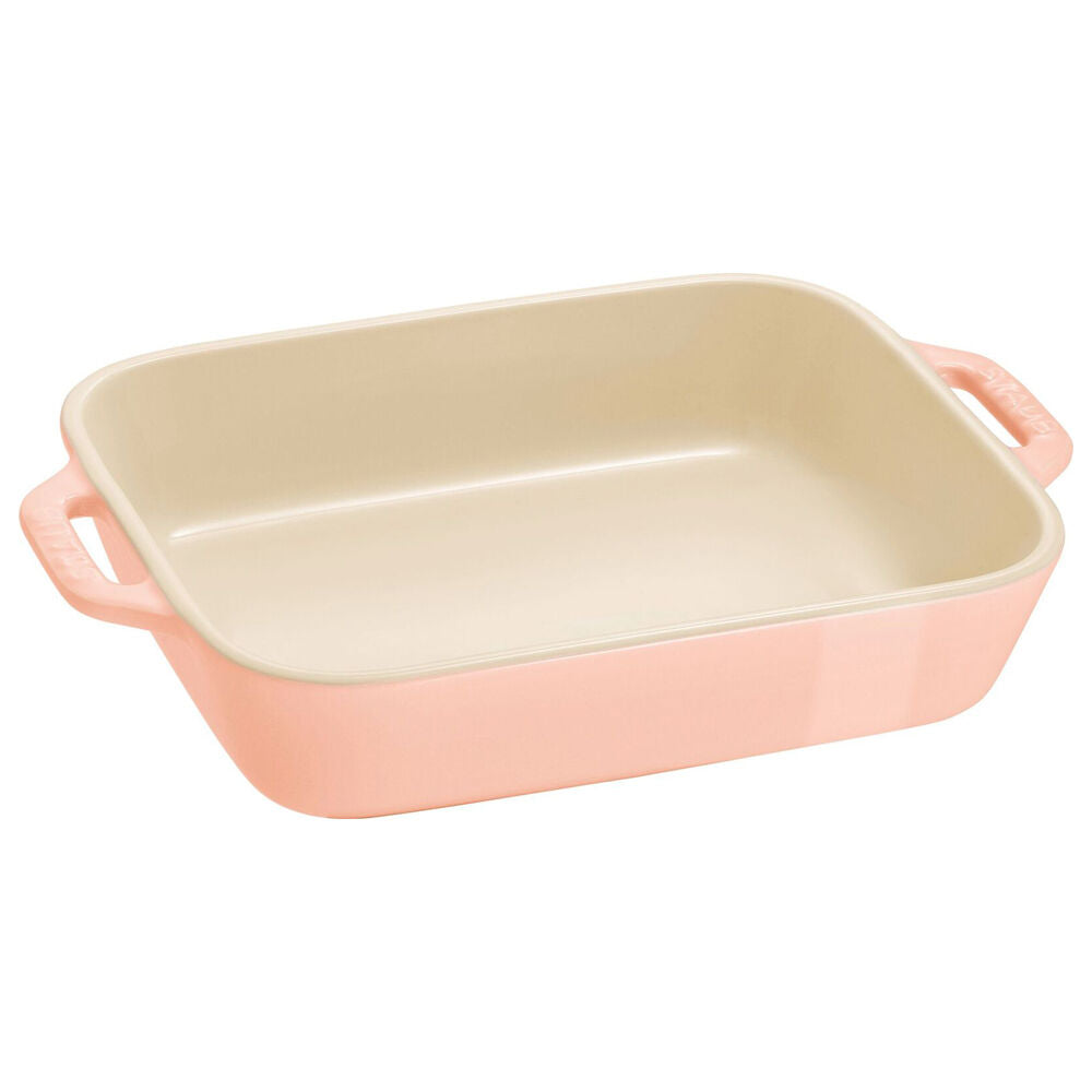 3pc Staub Ceramic Non-Stick Oven Dish Rectangular Baking Dishes Set Pink