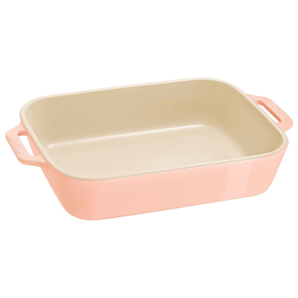 3pc Staub Ceramic Non-Stick Oven Dish Rectangular Baking Dishes Set Pink
