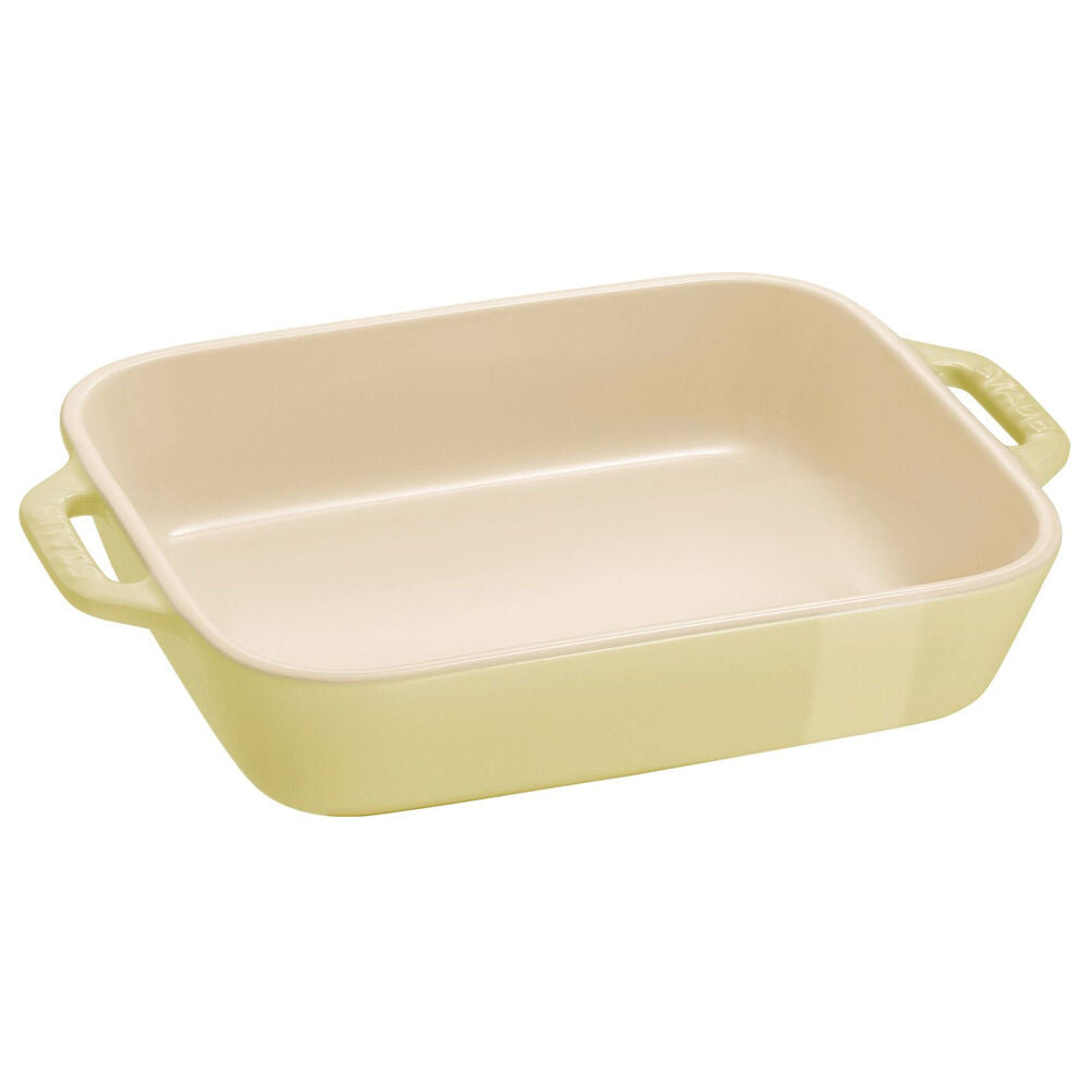 3pc Staub Ceramic Non-Stick Oven Dish Rectangular Baking Dishes Set Green