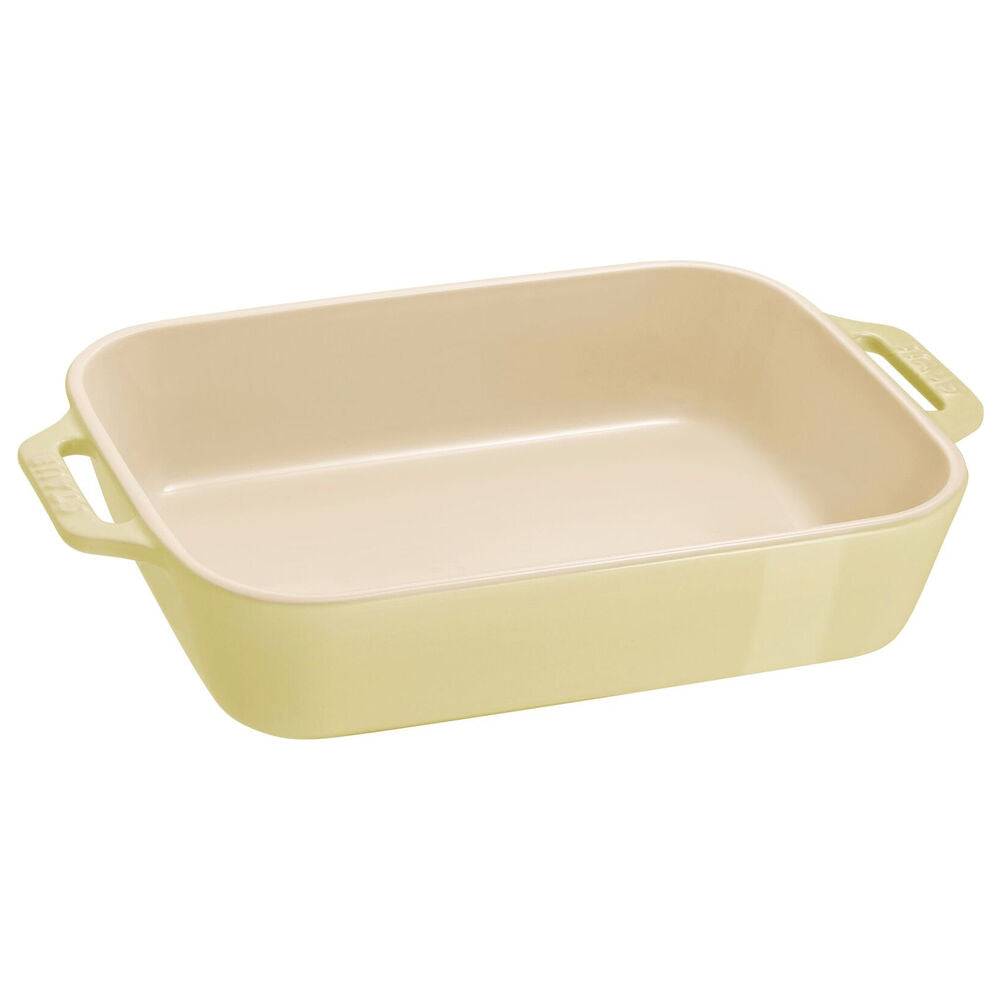 3pc Staub Ceramic Non-Stick Oven Dish Rectangular Baking Dishes Set Green
