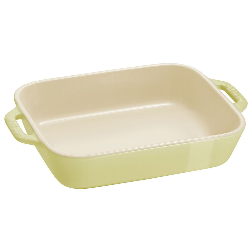3pc Staub Ceramic Non-Stick Oven Dish Rectangular Baking Dishes Set Green