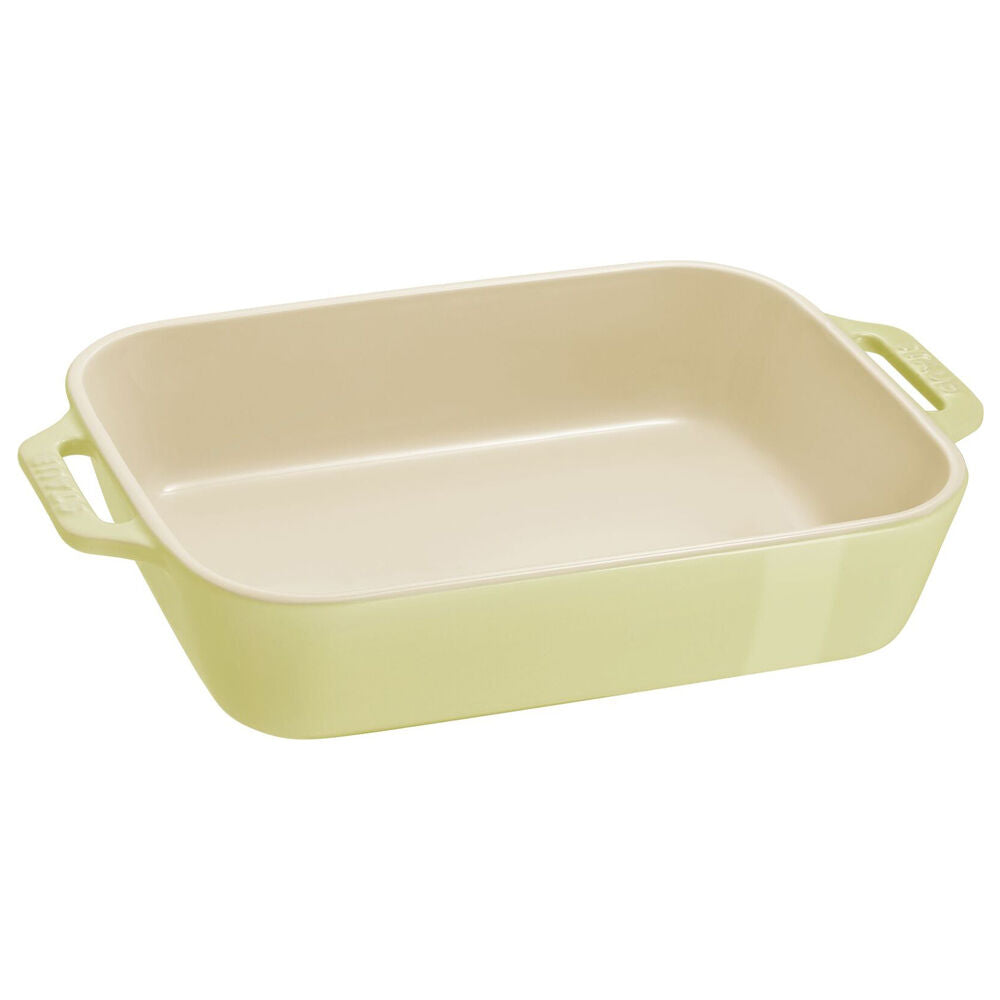 3pc Staub Ceramic Non-Stick Oven Dish Rectangular Baking Dishes Set Green