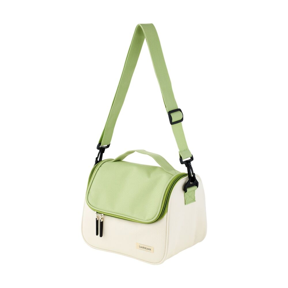 LocknLock Insulated Lunch Bag w/Adjustable Strap School/Work Green/Cream