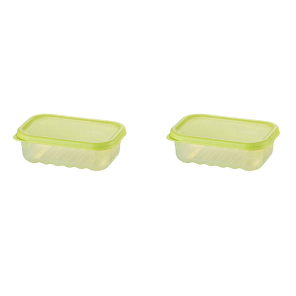 2pc LocknLock Fresh Block 760ml Food Storage Container Set 20.6x14.6cm Green
