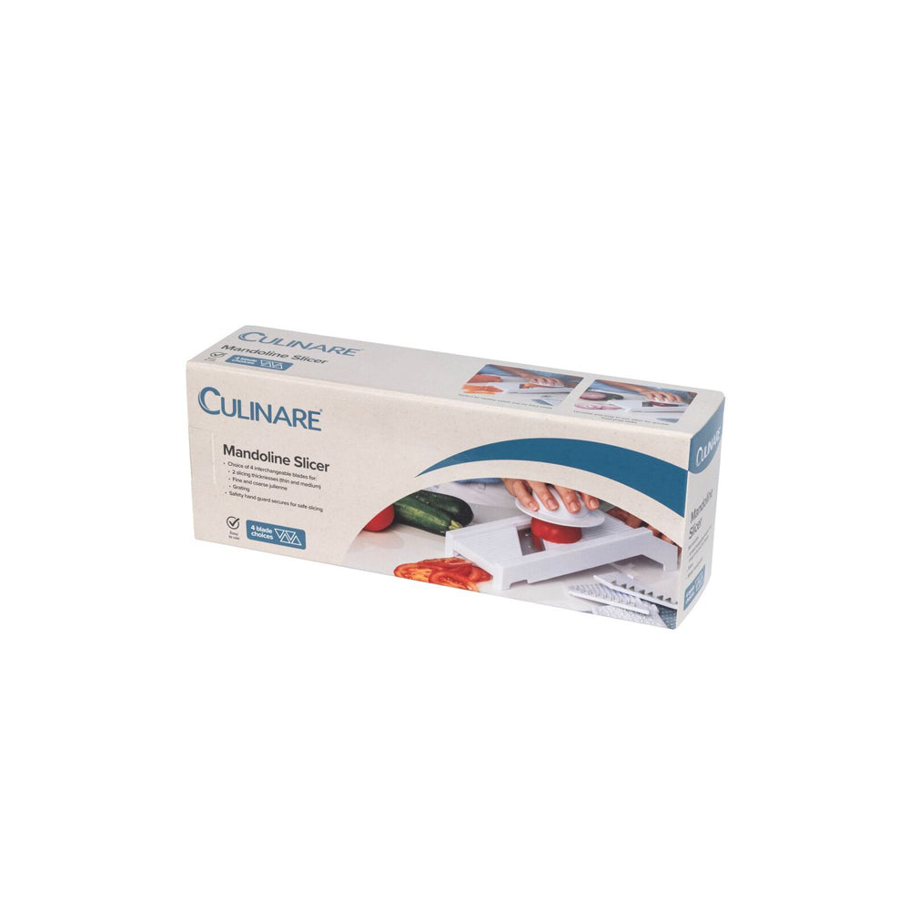 Culinare Mandoline Slicer w/ 4 Blades Fruit/Vegetable Slicer - White