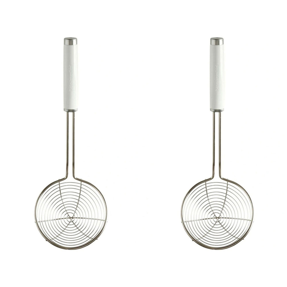 2PK KitchenAid Stainless Steel Wire Strainer Bowl w/ Handle 13cm - White