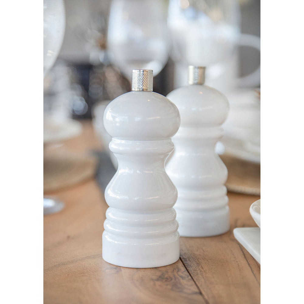 2PK Mastercraft 12cm Classic Capstan Salt & Pepper Mill - White