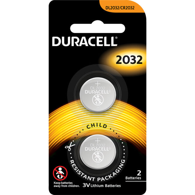 2x 2PK DURACELL CR2032 3V LITHIUM BATTERY PK2