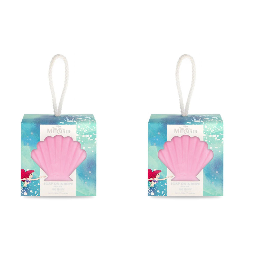 2PK Disney Little Mermaid Shell Scented Soap on a Rope 180g Coconut & Sea Salt