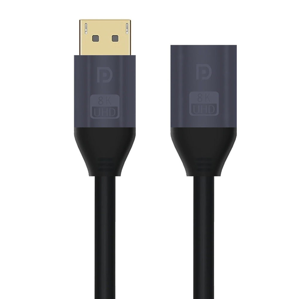 Cruxtec Displayport1.4 Extension 8K 60Hz Cable 2m Male to Female - Black