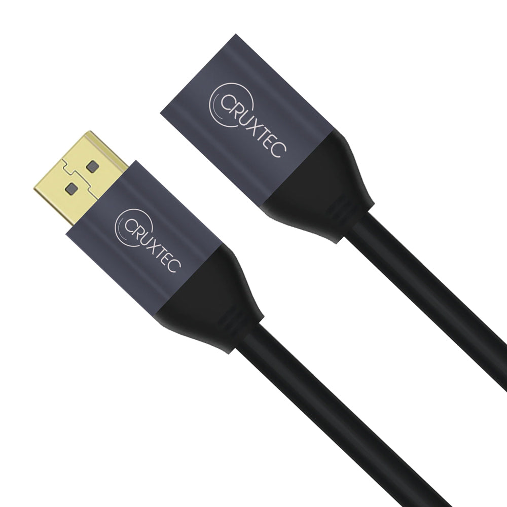 Cruxtec Displayport1.4 Extension 8K 60Hz Cable 2m Male to Female - Black