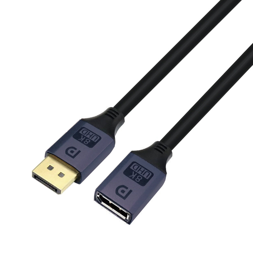 Cruxtec Displayport1.4 Extension 8K 60Hz Cable 2m Male to Female - Black
