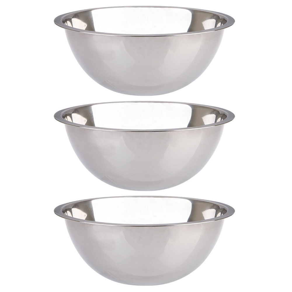3PK Appetito Stainless Steel Mixing Bowl 24cm/2L - Silver