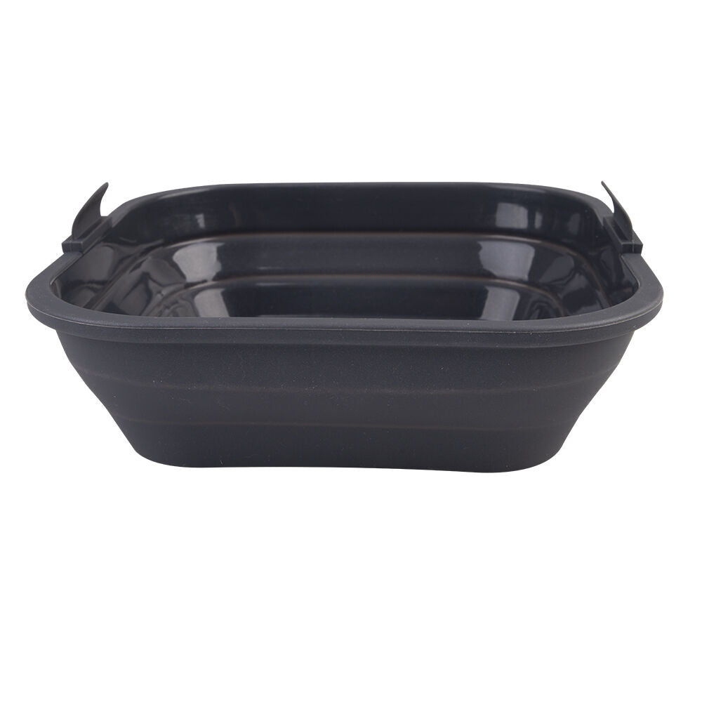 2PK Daily Bake Silicone Square Collapsible Air Fryer Basket 22cm - Charcoal