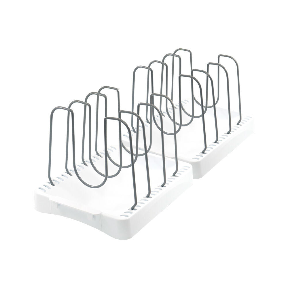 2PK Grand Fusion Cookware Organiser 4-Adjustable Dividers Rack/Stand 26x20cm