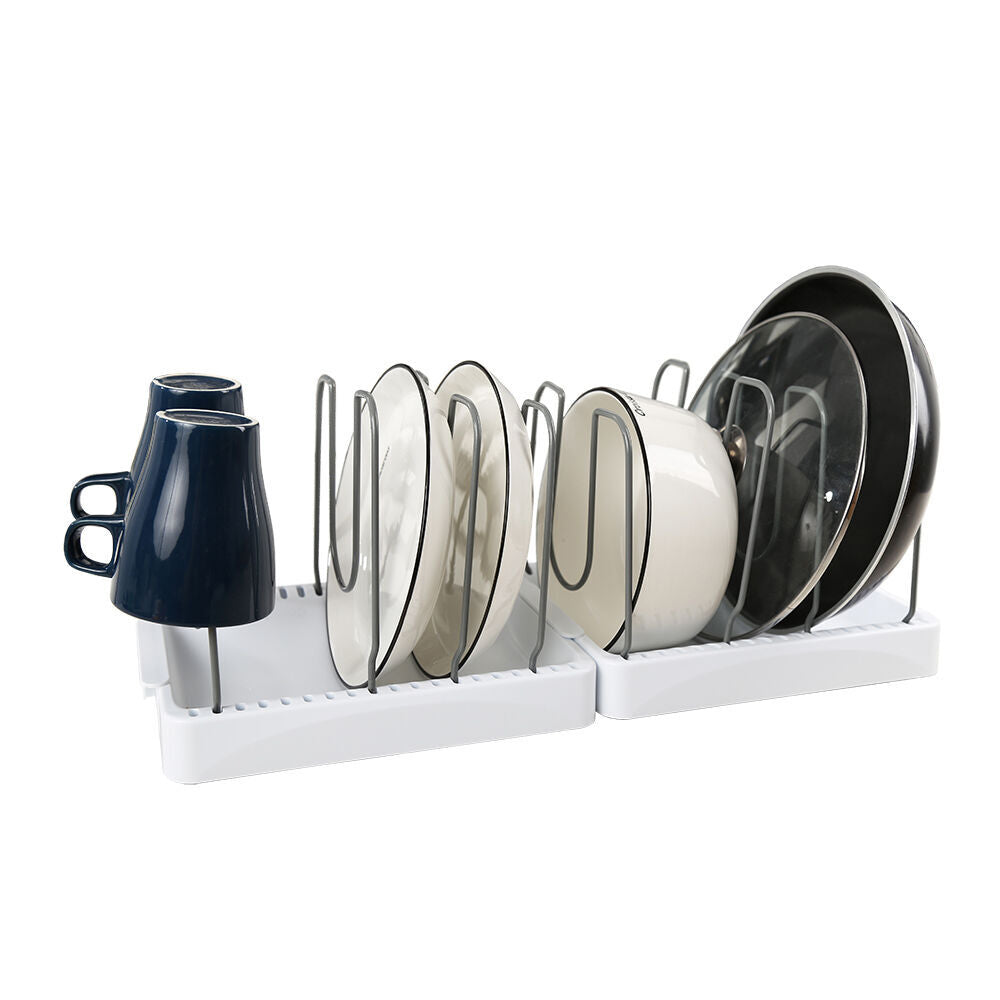 2PK Grand Fusion Cookware Organiser 4-Adjustable Dividers Rack/Stand 26x20cm