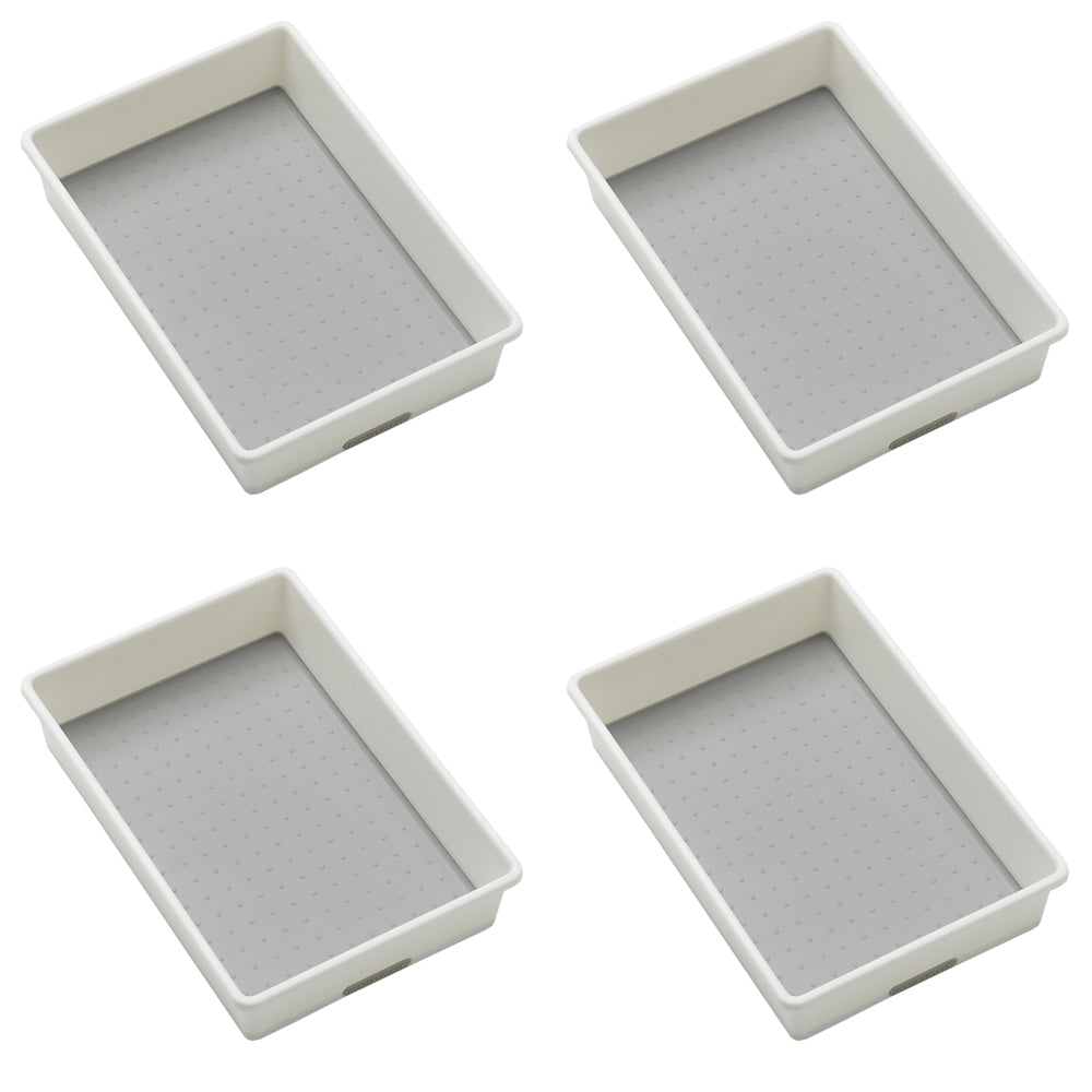 4PK Madesmart Medium Bin Organiser 25x17cm Rectangle White