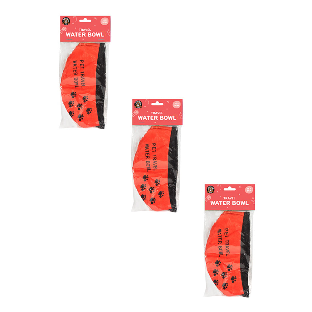 3PK Dudley's World Of Pets Pet Travel Water Bowl Assorted