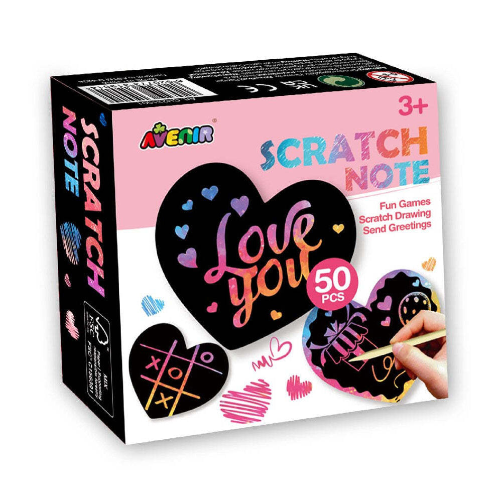 Avenir Scratch Notes Books  Display x 12 Love & Square  3y+