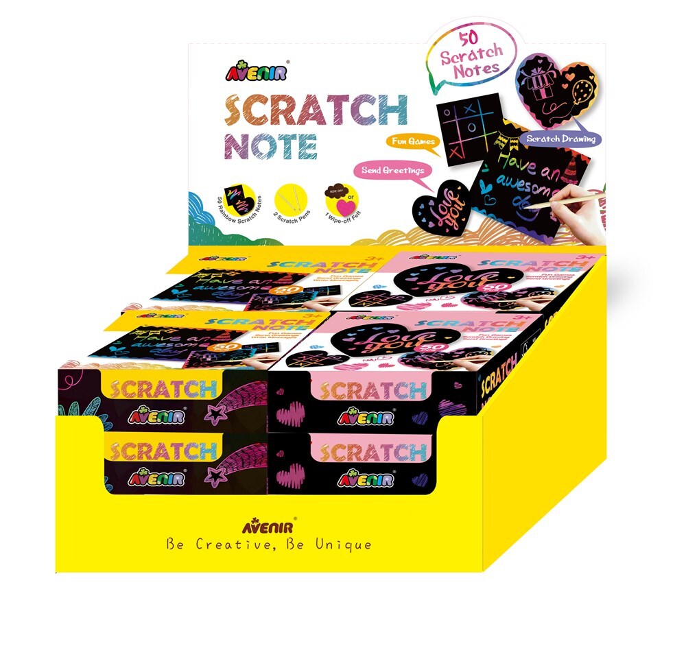 Avenir Scratch Notes Books  Display x 12 Love & Square  3y+