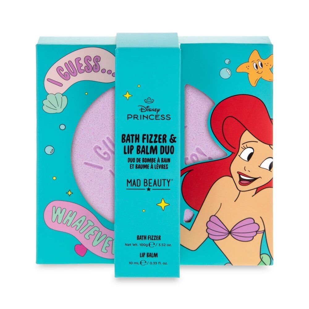 4PK Disney Princess Express Yourself - Bath Fizzer & Lip Balm Set Ariel 10ml