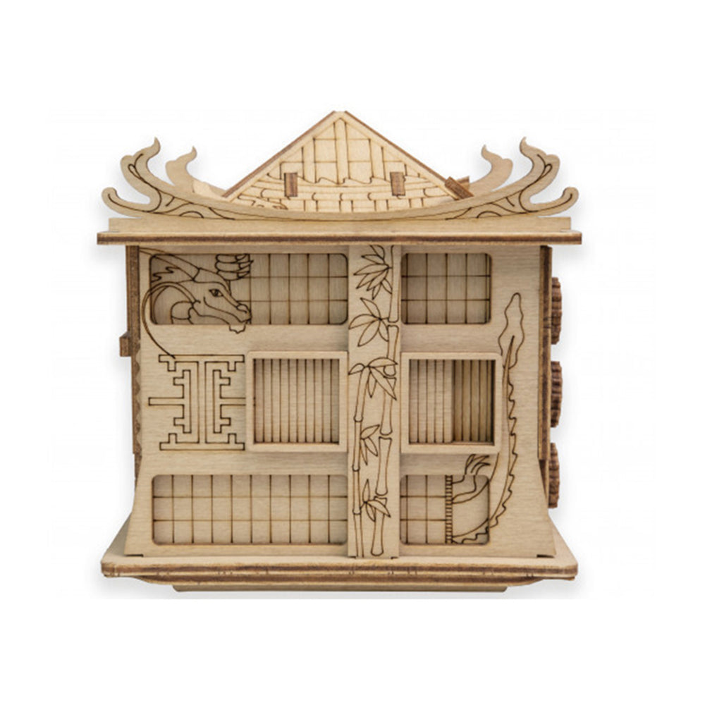 Escape Welt House Of The Dragon Wooden 3D Puzzle Box Kids Mystery Toy