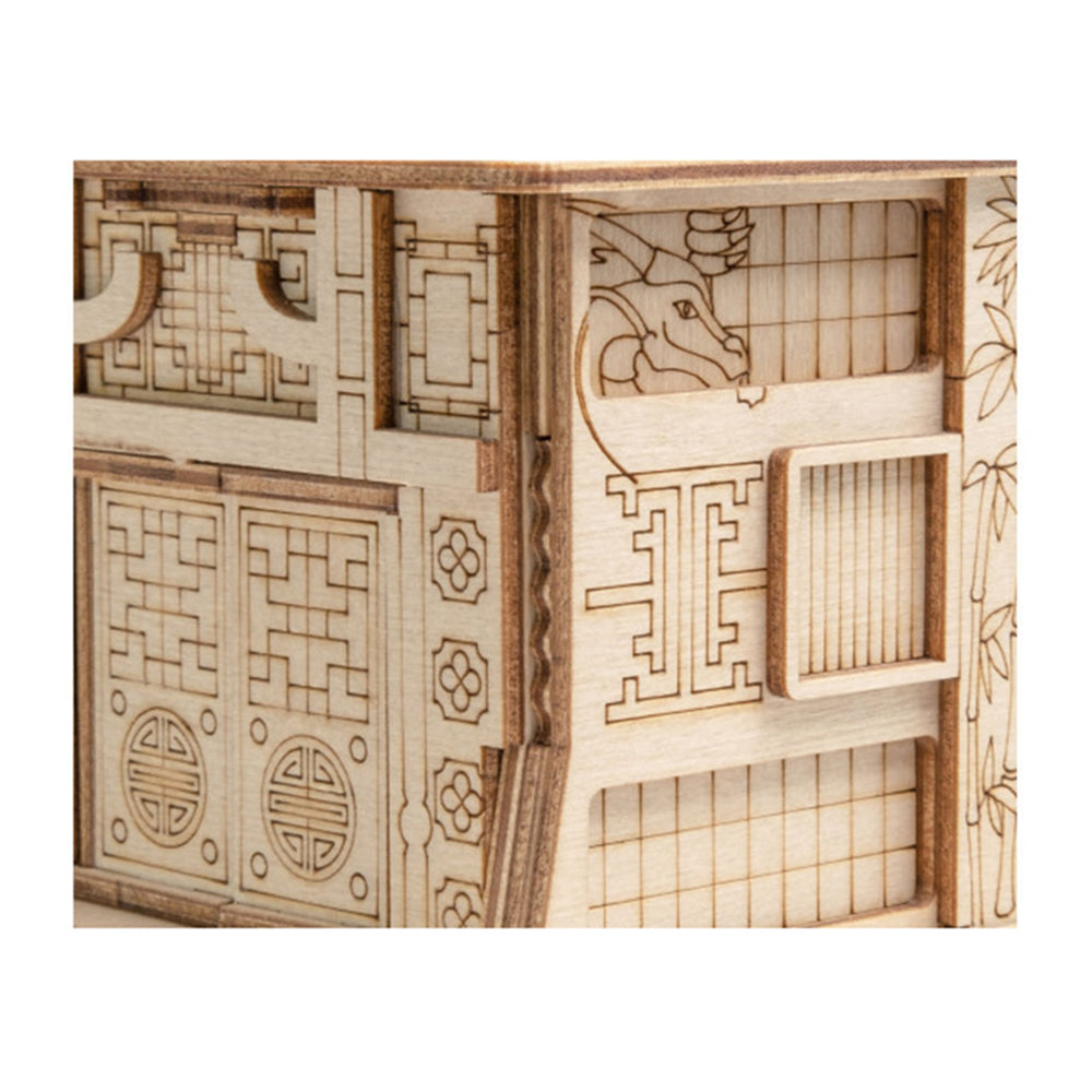 Escape Welt House Of The Dragon Wooden 3D Puzzle Box Kids Mystery Toy