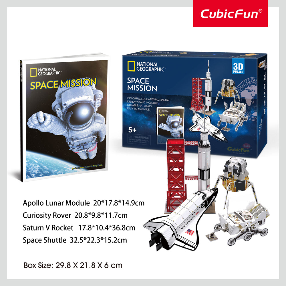 65pc CubicFun Space Mission 3D Puzzle Kids Toy 5y+
