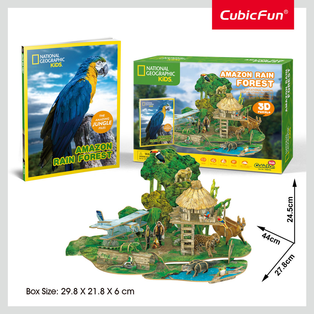 67pc CubicFun Amazon Rain Forest 3D Puzzle Toy 5y+