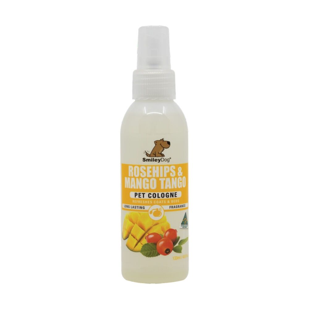 Smiley Dog Pet Grooming Cologne Spray Bottle 125ml Rosehips & Mango