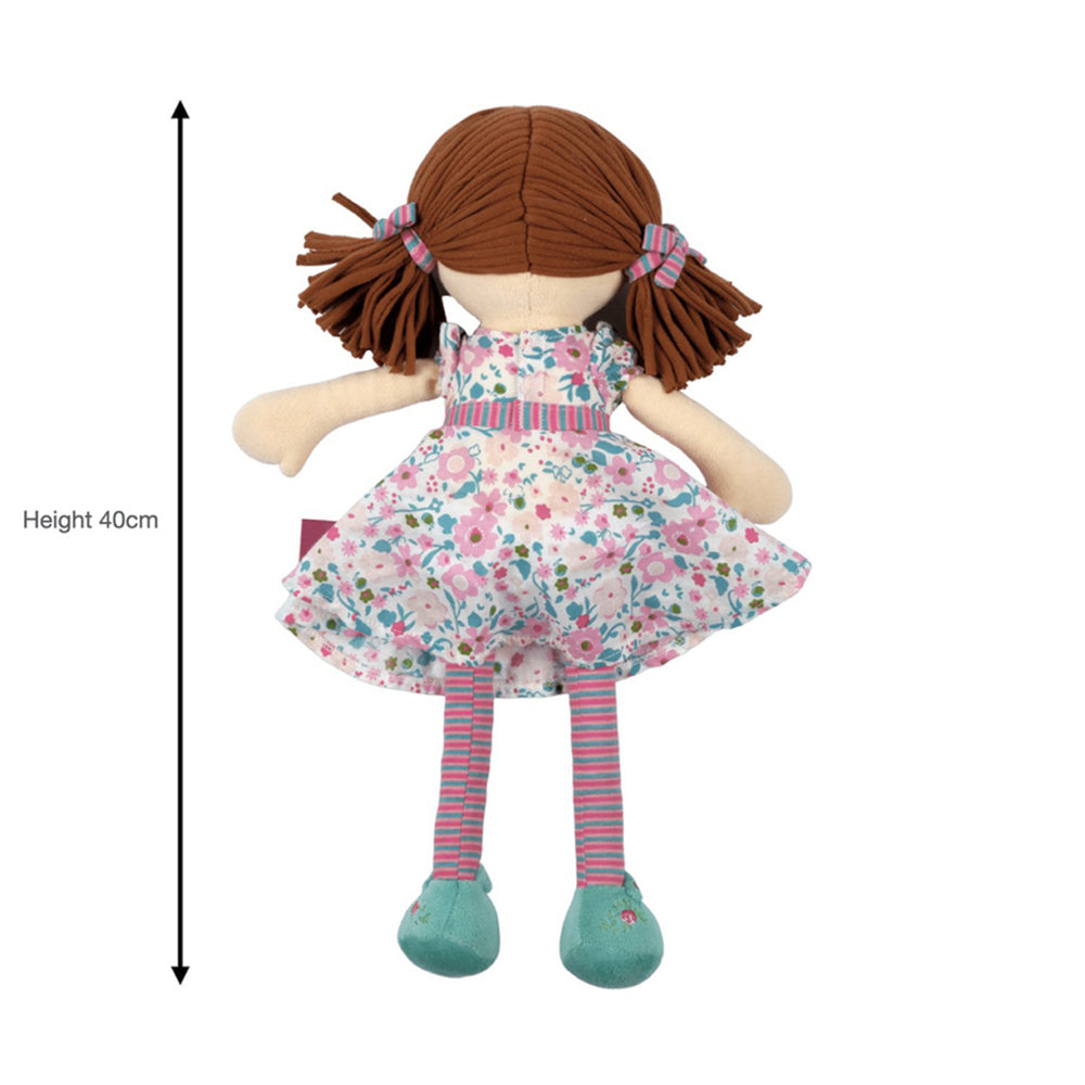 Bonikka Katy Dames Doll 40cm Plush Toy w/ Brown Hair 0m+