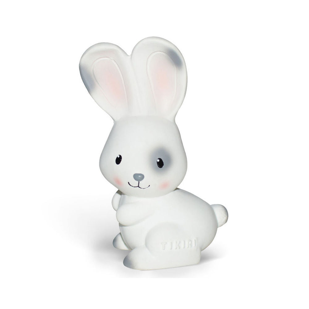 Tikiri Bunny Natural Rubber Baby Teething & Bath Toy w/ Built in Rattle