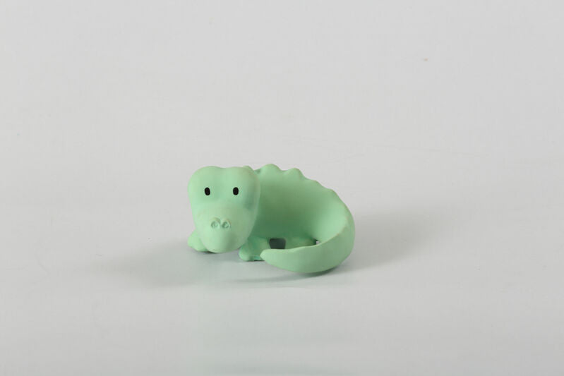 2PK Tikiri Rubber Crocodile Zoo Animal 96004 Baby Teether 10x9cm - Green 0m+