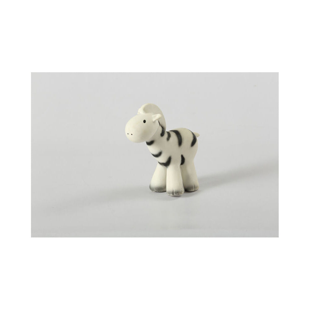 Tikiri Rubber Zebra Zoo Animal 96005 Baby Teether 12x13cm - White 0m+