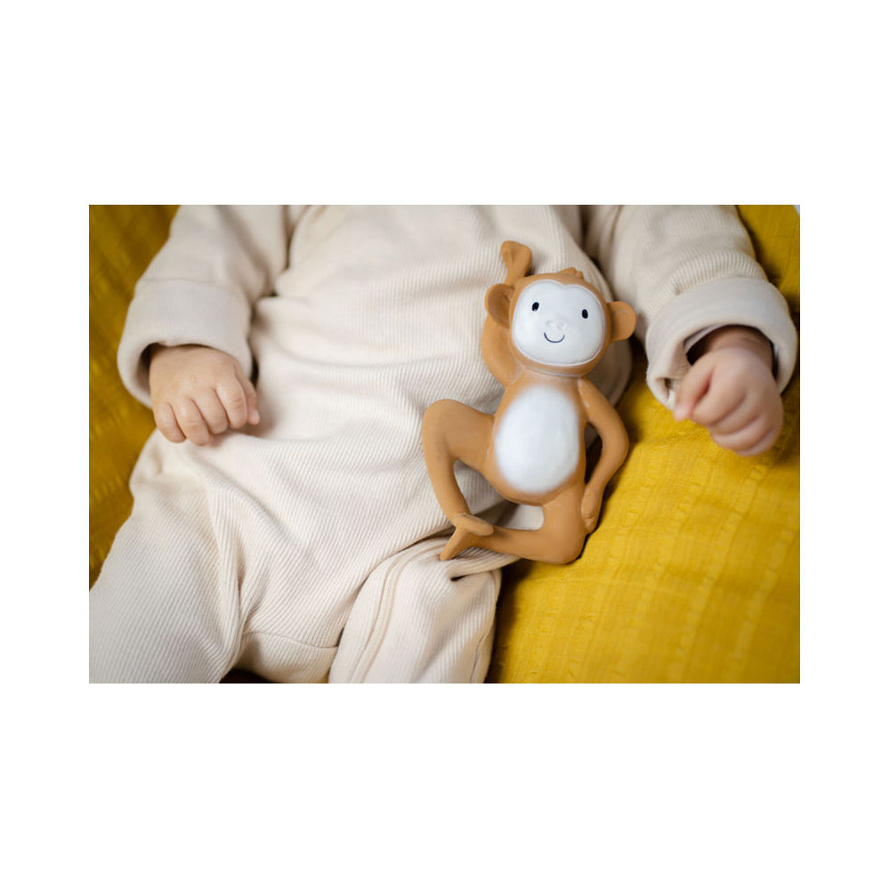 Tikiri Rubber Monkey Flat Teether-Boxed 96031 Kids/Infant Chew Toy 0m+