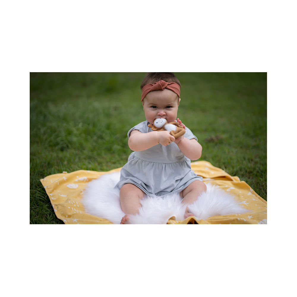 Tikiri Rubber Monkey Flat Teether-Boxed 96031 Kids/Infant Chew Toy 0m+