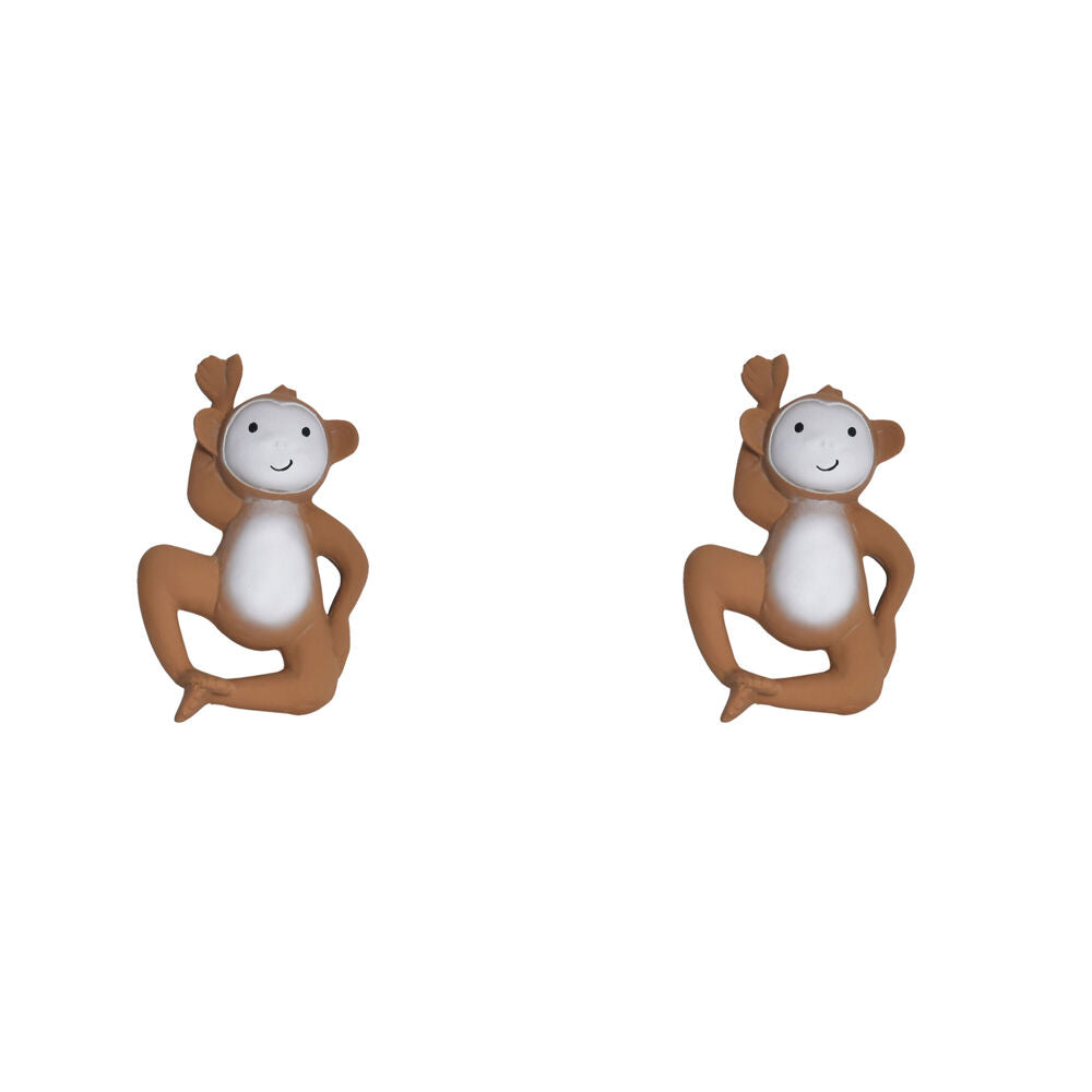 2PK Tikiri Rubber Monkey Flat Teether-Boxed 96031 Kids/Infant Chew Toy 0m+
